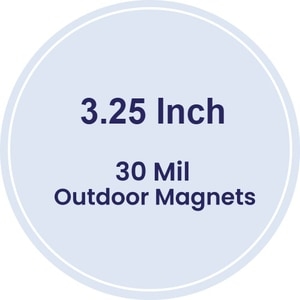 Magnet - 3.25" Diameter Circle - 30 Mil - Outdoor Safe