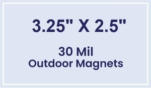 Magnet - 3.25x2.5 Square Corners - 30 Mil - Outdoor Safe