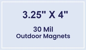 Magnet - 3.25x4 Square Corners - 30 Mil - Outdoor Safe
