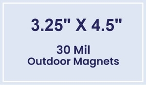 Magnet - 3.25x4.5 Square Corners - 30 Mil - Outdoor Safe