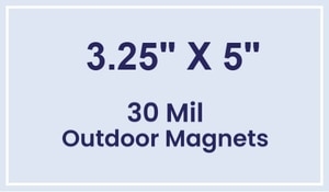 Magnet - 3.25x5 Square Corners - 30 Mil - Outdoor Safe