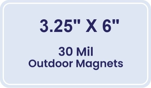 Magnet - 3.25x6 Round Corners - 30 Mil - Outdoor Safe