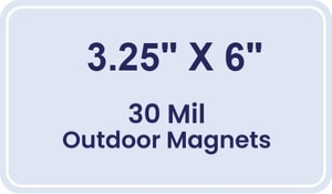 Magnet - 3.25x6 Round Corners - 30 Mil - Outdoor Safe