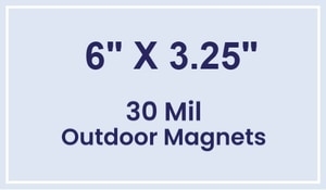 Magnet - 3.25x6 Square Corners - 30 Mil - Outdoor Safe