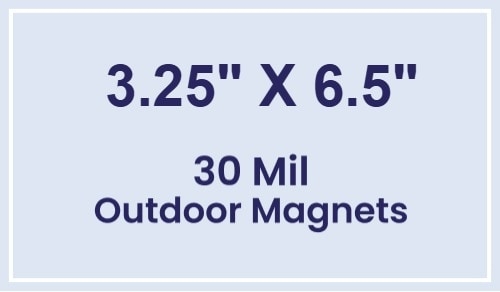 Magnet - 3.25x6.5 Square Corners - 30 Mil - Outdoor Safe