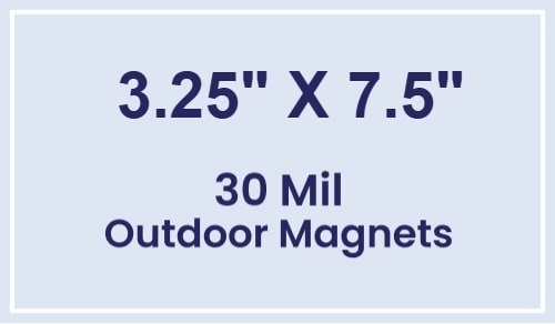 Magnet - 3.25x7.5 Square Corners - 30 Mil - Outdoor Safe