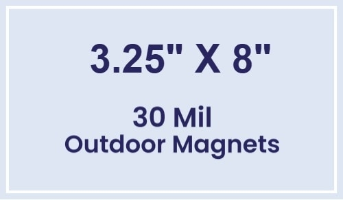 Magnet - 3.25x8 Square Corners - 30 Mil - Outdoor Safe
