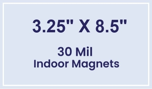 Magnet - 3.25x8.5 Square Corners - 30 Mil