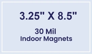 Magnet - 3.25x8.5 Square Corners - 30 Mil