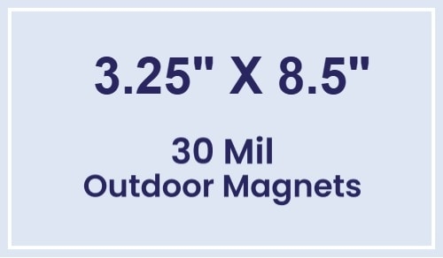 Magnet - 3.25x8.5 Square Corners - 30 Mil - Outdoor Safe