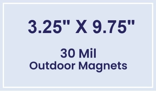 Magnet - 3.25x9.75 Square Corners - 30 Mil - Outdoor Safe