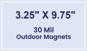 Magnet - 3.25x9.75 Square Corners - 30 Mil - Outdoor Safe