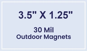 Magnet - 3.5x1.25 Square Corners - 30 Mil - Outdoor Safe