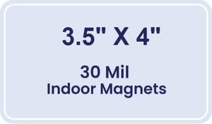 3.5x4 Round Corners Indoor Magnets - 30 Mil