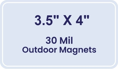 3.5x4 Round Corners Outdoor Magnets - 30 Mil