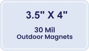 3.5x4 Round Corners Outdoor Magnets - 30 Mil