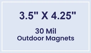 Magnet - 3.5x4.25 Square Corner - 30 Mil - Outdoor Safe
