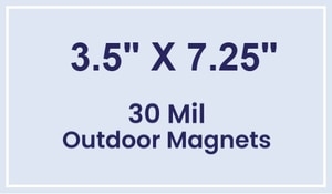 Magnet - 3.5x7.25 Square Corners - 30 Mil - Outdoor Safe