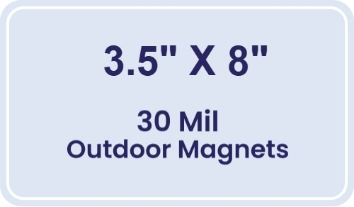 Magnet - 3.5x8 Round Corners - 30 Mil - Outdoor Safe