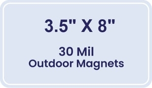 Magnet - 3.5x8 Round Corners - 30 Mil - Outdoor Safe