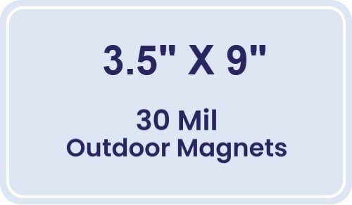 Magnet - 3.5x9 Round Corners - 30 Mil - Outdoor Safe