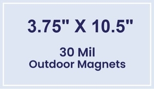 Magnet - 3.75x10.5 Square Corners - 30 Mil - Outdoor Safe