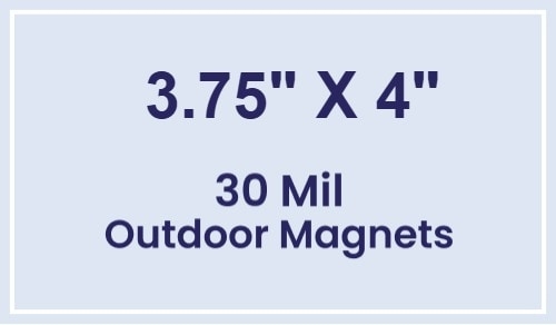 Magnet - 3.75x4 Square Corners - 30 Mil - Outdoor Safe.