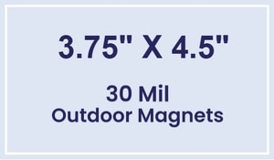 Magnet - 3.75x4.5 Square Corners - 30 Mil - Outdoor Safe