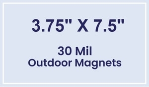 Magnet - 3.75x7.5 Square Corners - 30 Mil - Outdoor Safe