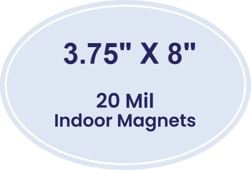 Magnet - 3.75x8 Oval Shape - 20 mil