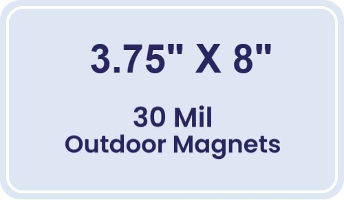 Magnet - 3.75x8 Round Corners - 30 Mil - Outdoor Safe