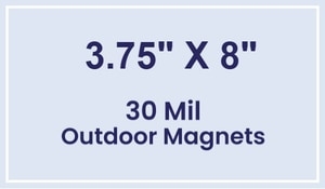 Magnet - 3.75x8 Square Corners - 30 Mil - Outdoor Safe