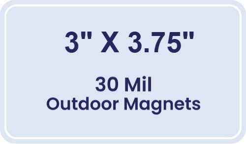 Magnet - 3x3.75 Round Corners - 30 Mil - Outdoor Safe