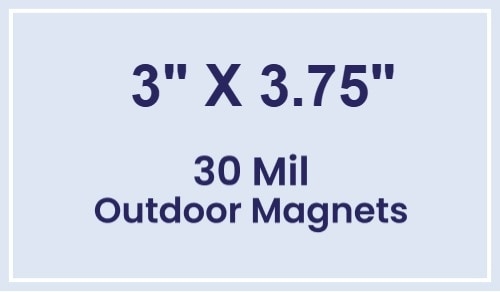Magnet - 3x3.75 Square Corner - 30 Mil - Outdoor Safe