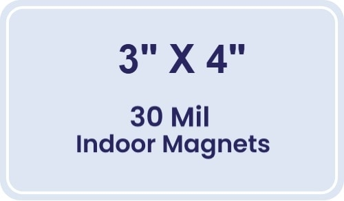 3x4 Round Corners Indoor Magnets - 30 Mil