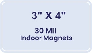 3x4 Round Corners Indoor Magnets - 30 Mil