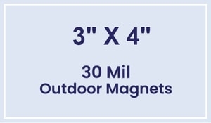 3x4 Square Corners Outdoor Magnets - 30 Mil