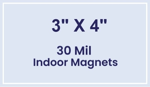 3x4 Square Corners Indoor Magnets - 30 Mil