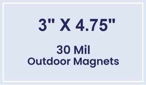 Magnet - 3x4.75 Square Corners - 30 Mil - Outdoor Safe