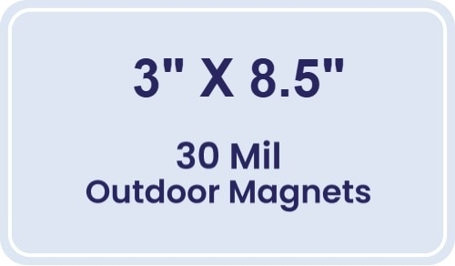 Magnet - 3x8.5 Rounded Corners - 30 Mil - Outdoor Safe