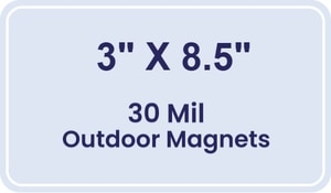 Magnet - 3x8.5 Rounded Corners - 30 Mil - Outdoor Safe