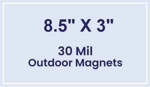 Magnet - 3x8.5 Square Corners - 30 Mil - Outdoor Safe