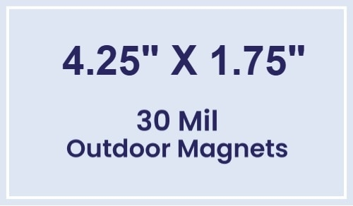 Magnet - 4.25x1.75 Square Corners - 30 Mil - Outdoor Safe