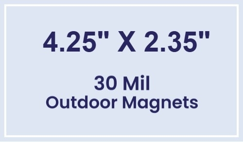 Magnet - 4.25x2.35 Square Corners - 30 Mil - Outdoor Safe