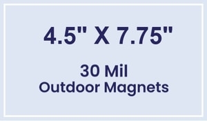 Magnet - 4.5x7.75 Square Corners - 30 Mil - Outdoor Safe