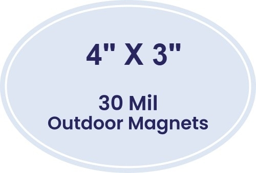 4x3 Outdoor Oval Magnets - 30 Mil