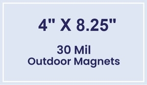 Magnet - 4x8.25 Square Corners - 30 Mil - Outdoor Safe