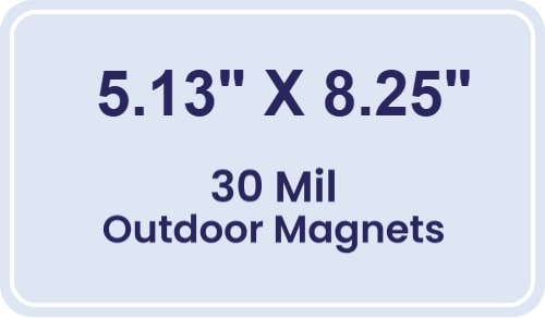 Magnet - 5.125x8.25 Round Corners - 30 Mil - Outdoor Safe