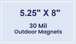 Magnet - 5.25x8 Square Corners - 30 Mil - Outdoor Safe