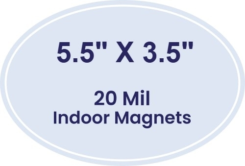 5.5x3.5 Indoor Oval Magnets - 20 Mil - 4 Color Process